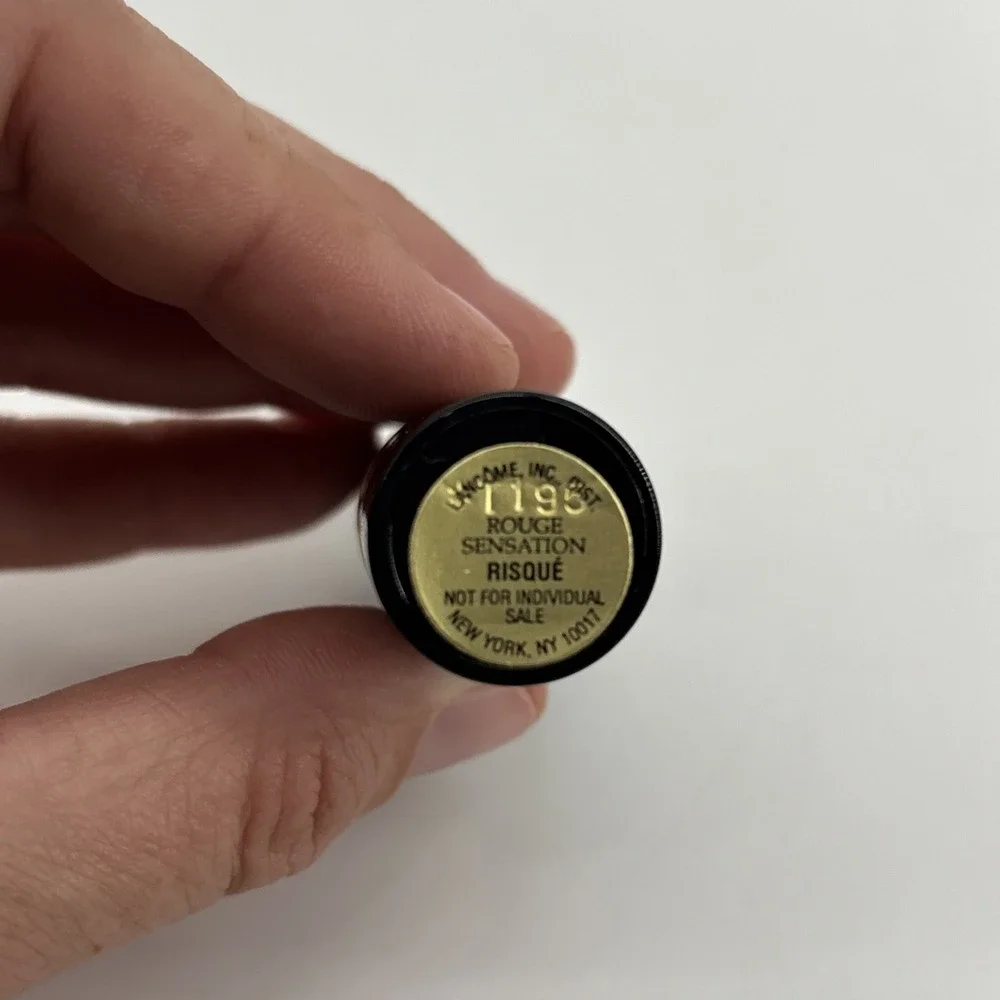 Vintage Lancome Rouge Sensation RISQUE Lipstick Black Tube Discontinued